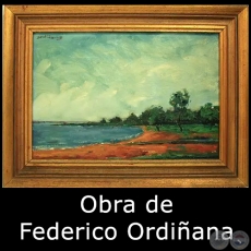 Paísaje con lago - Obra de Federico Ordiñana